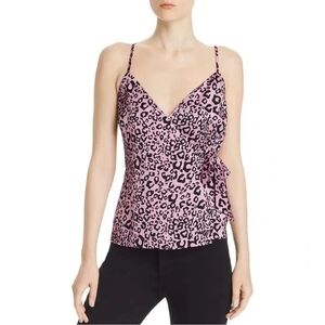 AQUA Pink Leopard Wrap Cami Top
